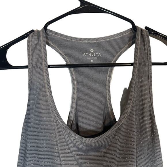 Athleta Gray Athletic Workout Running Casual Racerback Tank Top Women Sz M - Picture 3 of 7